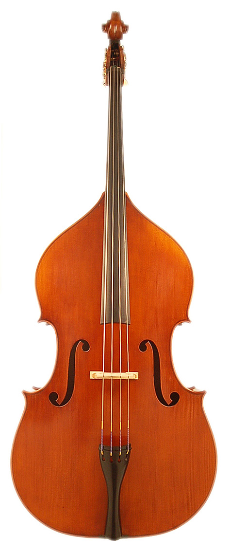 A KG DB400 double bass from the front.