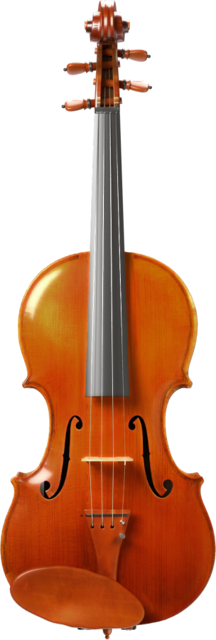 Rendering of the VL600E violin from the front.